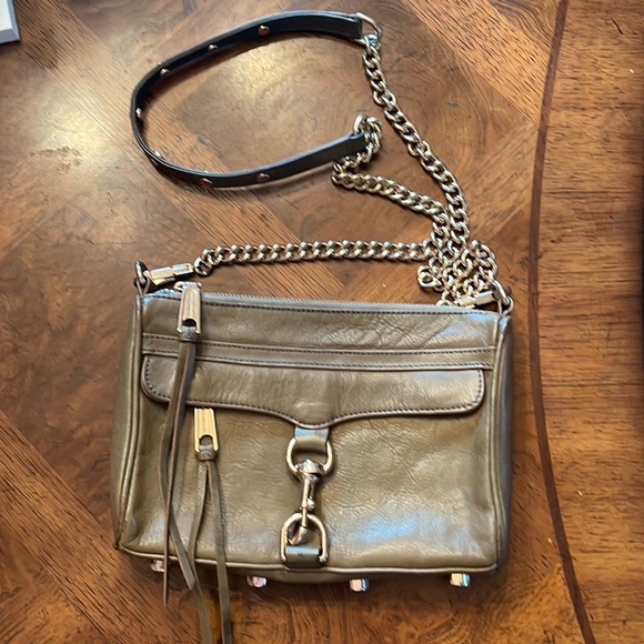 Rebecca Minkoff Bags Rebecca Minkoff Olive Green Mini Mac Leather Crossbody With Gold